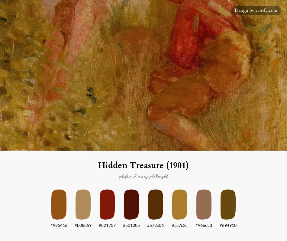 HEX color palette extracted from Hidden Treasure (1901)-palette by Adam Emory Albright