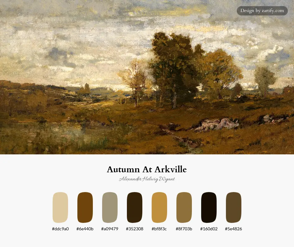 Autumn At Arkville-palette by Alexander Helwig Wyant