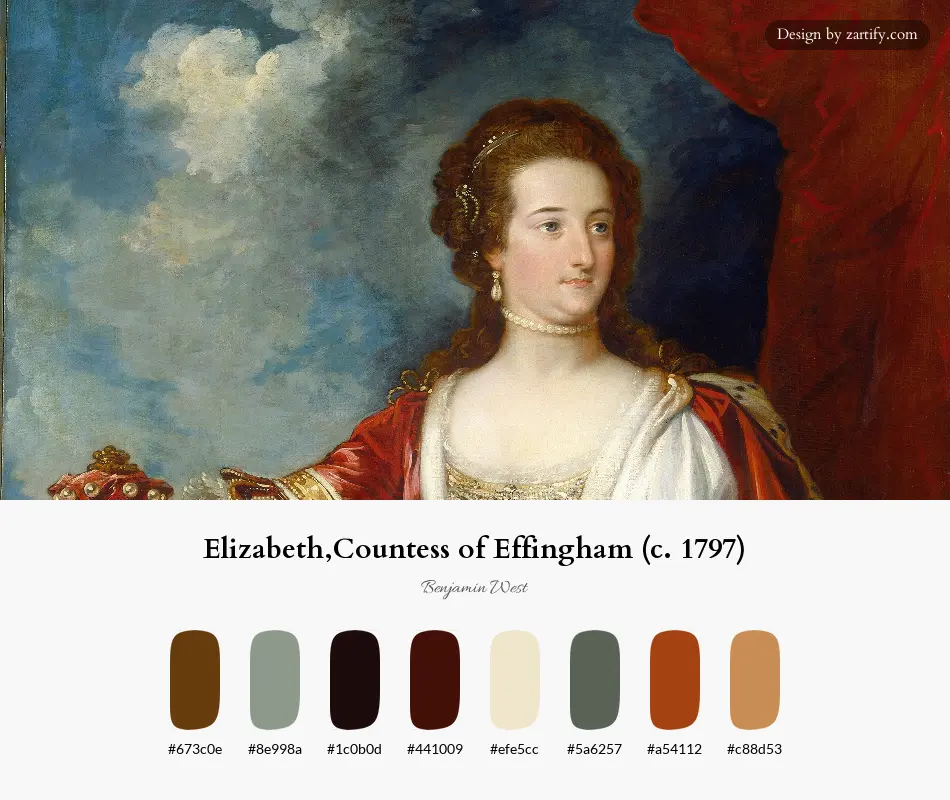 Elizabeth,Countess of Effingham (c. 1797)-palette by Benjamin West
