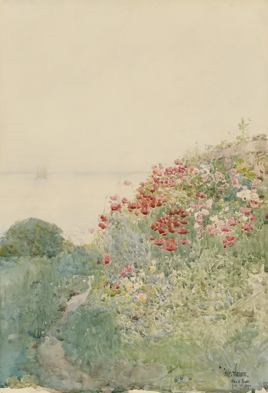 Field of Poppies, Isles of Shoals (1890)-full by Childe Hassam