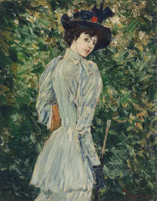 Lady in a Garden (circa 1900) by Childe Hassam