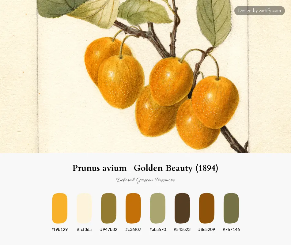 Prunus avium_ Golden Beauty (1894)-palette by Deborah Griscom Passmore