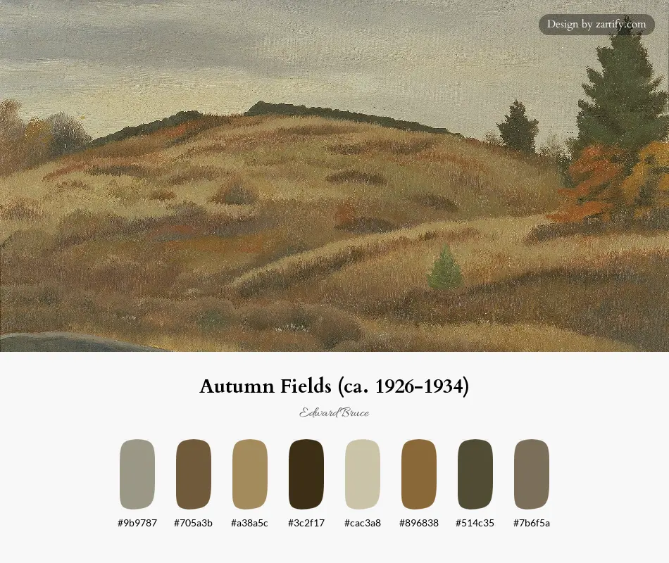 Autumn Fields (ca. 1926-1934)-palette by Edward Bruce