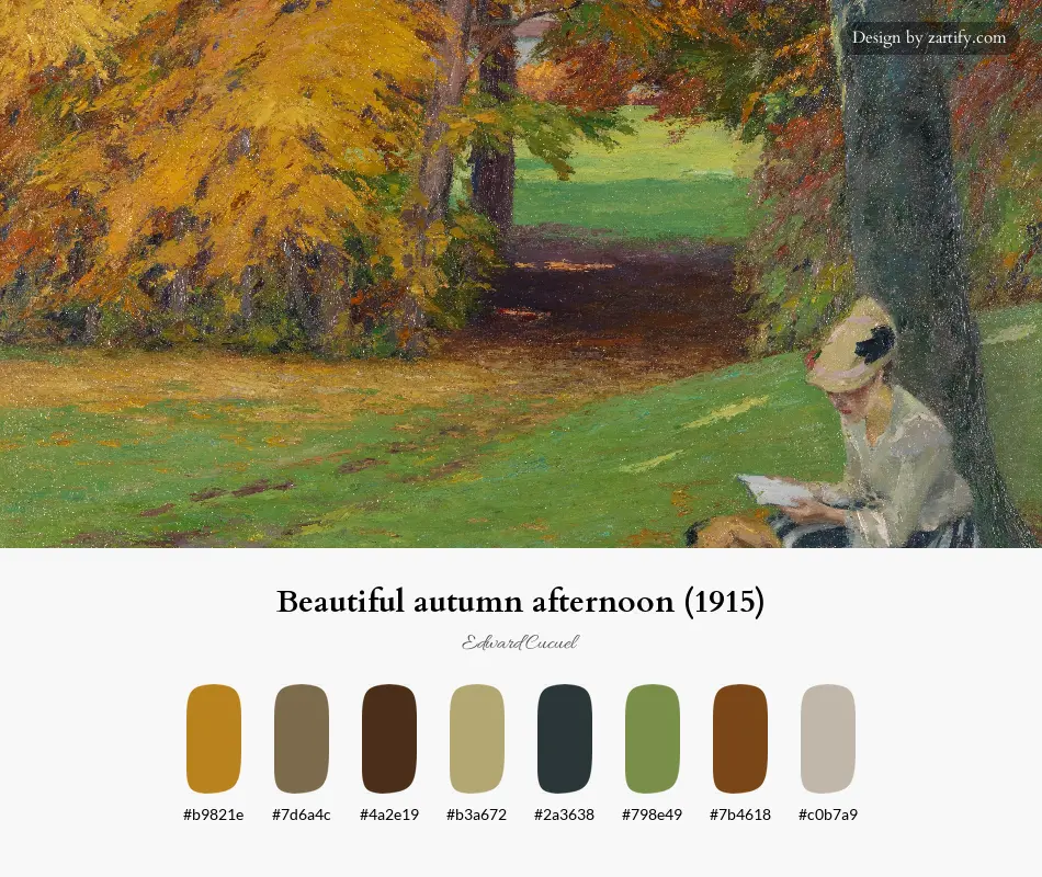 Beautiful autumn afternoon (1915)-palette by Edward Cucuel