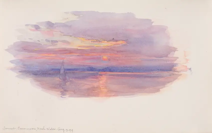 Sunset, Caernarvon, North Wales (1899) by George Elbert Burr