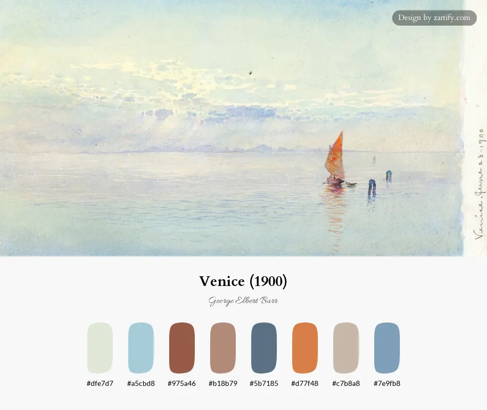 HEX color palette extracted from Venice (1900)-palette by George Elbert Burr