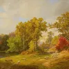 Autumn Landscape With Shepherd, Dog And Sheep-full by Jasper Francis Cropsey