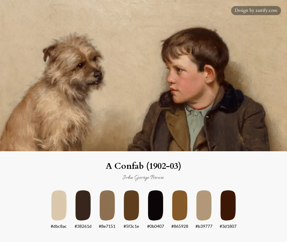 A Confab (1902-03)-palette by John George Brown