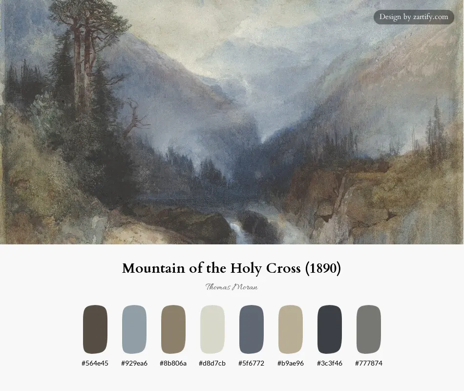 Mountain of the Holy Cross (1890)-palette by Thomas Moran