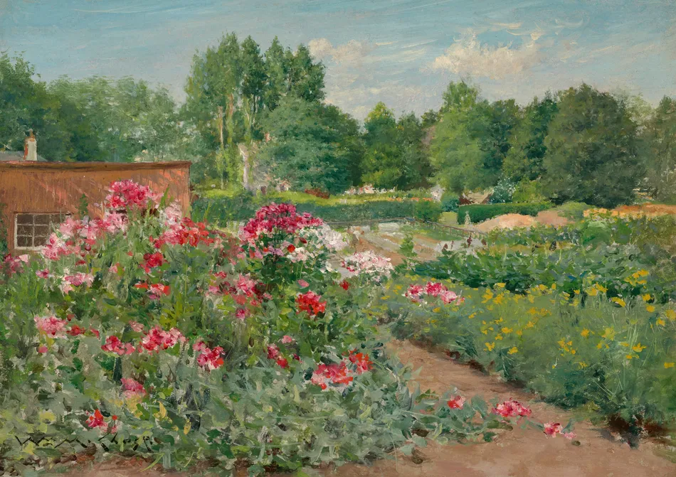 Flower Beds, Central Park (circa 1890)-full by William Merritt Chase
