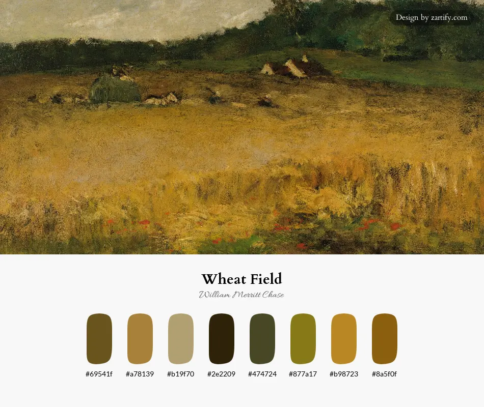 Wheat Field-palette by William Merritt Chase