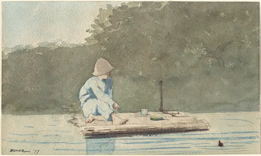 Boy on a Raft (1879) by Winslow Homer