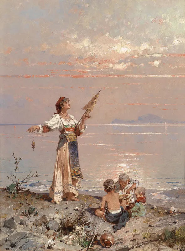 In der Bucht von Neapel-full by Franz Richard Unterberger