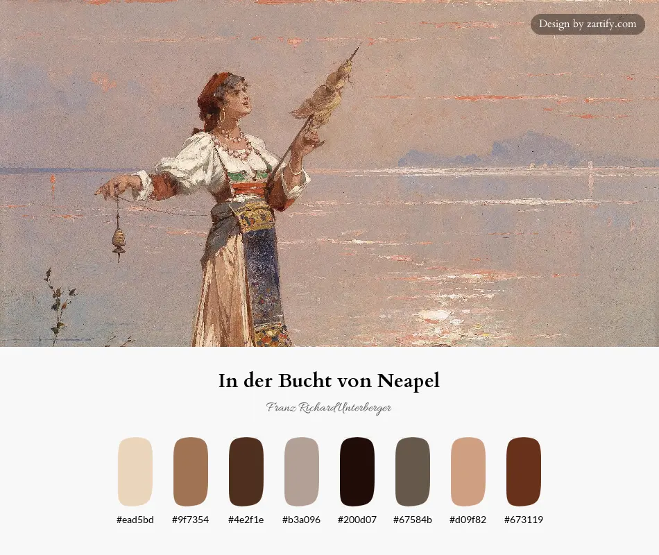 HEX color palette extracted from In der Bucht von Neapel-palette by Franz Richard Unterberger