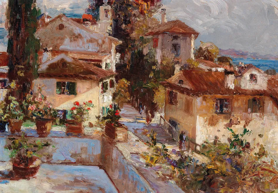 Southern street scene-full by Leontine von Littrow