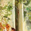Three girls gathering roses-d1 by Leontine von Littrow