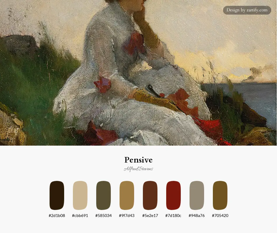 Pensive-palette by Alfred Stevens
