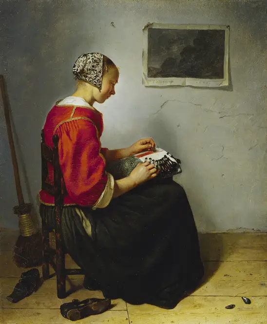The Lace Maker (1662) by Caspar Netscher