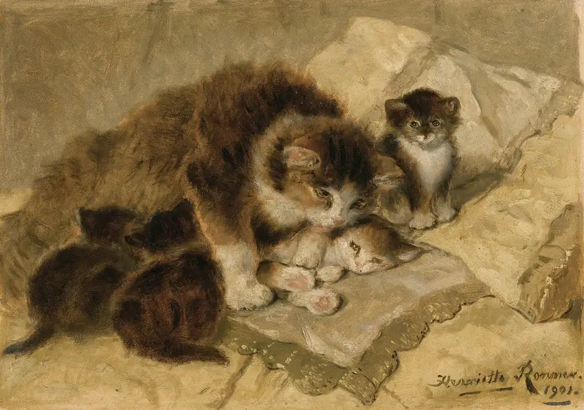 Mother’s Pride (1901) by Henriëtte Ronner-Knip