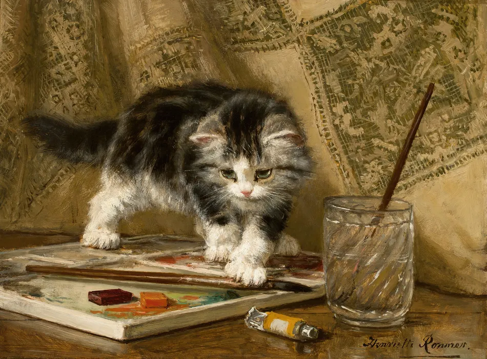 The Young Artist by Henriëtte Ronner-Knip
