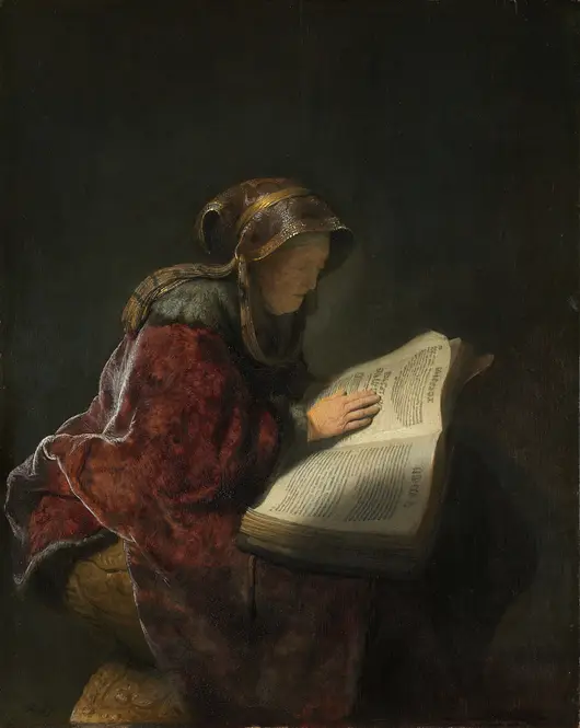 Old Woman Reading (1631) by Rembrandt van Rijn