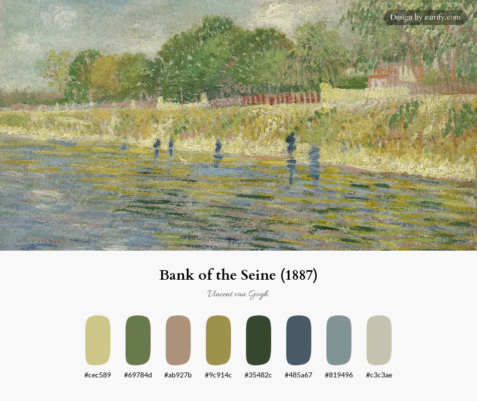 Bank of the Seine (1887)-palette by Vincent van Gogh