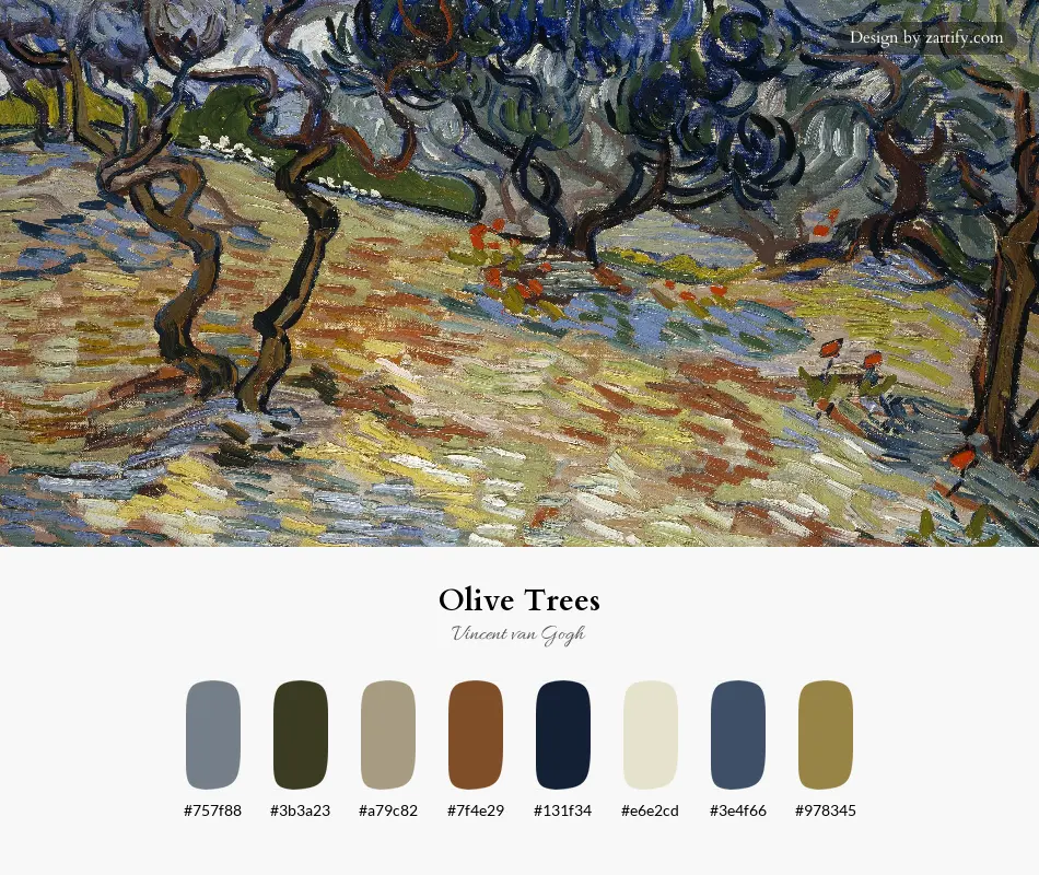 Olive Trees-palette by Vincent van Gogh