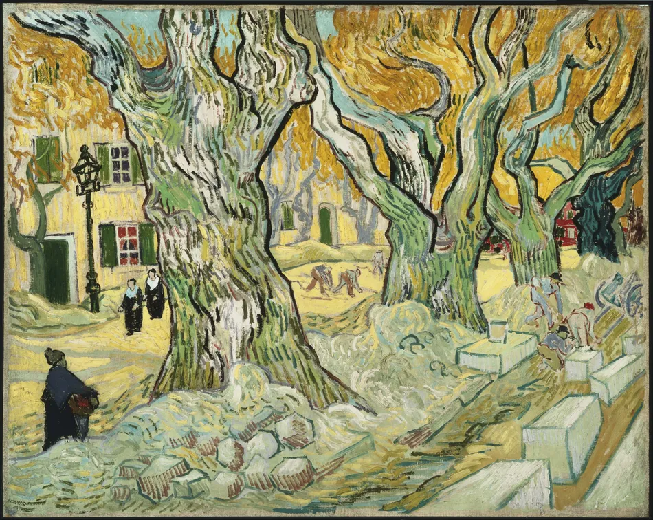 The Road Menders-full by Vincent van Gogh