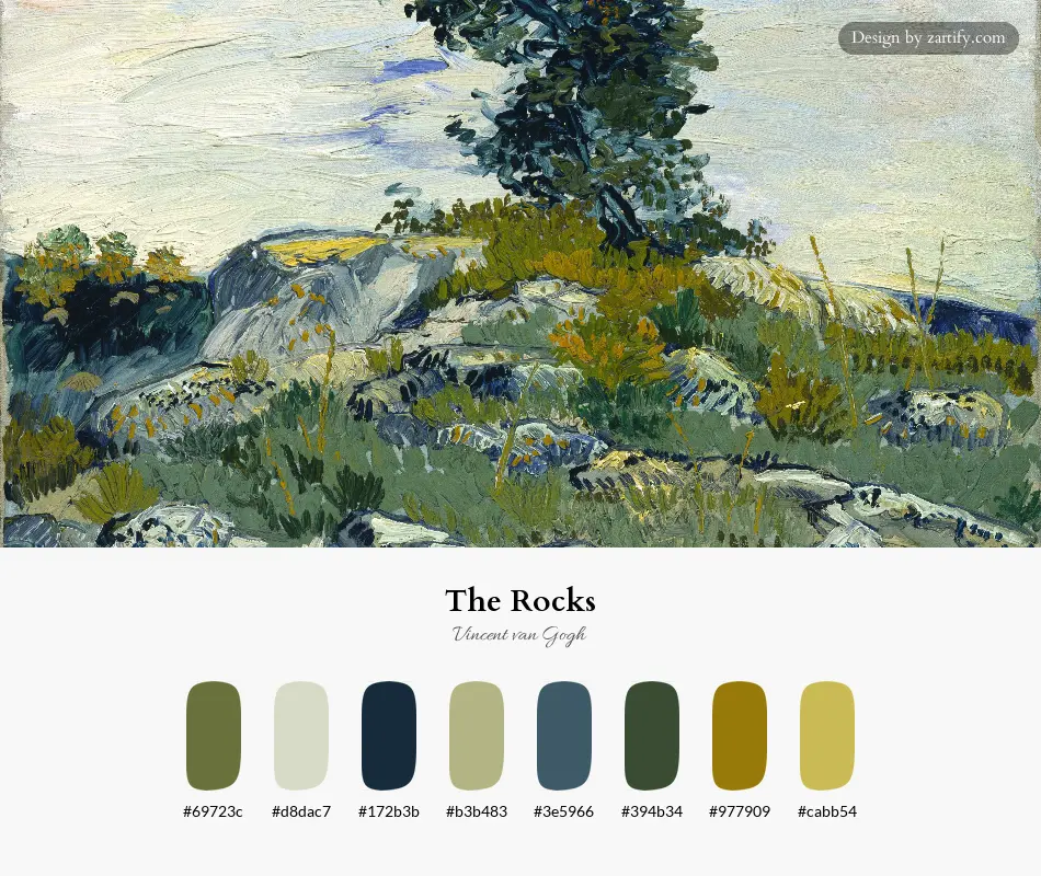 The Rocks-palette by Vincent van Gogh