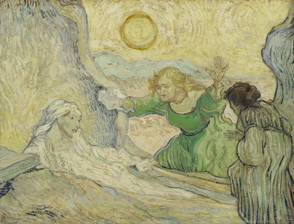 The raising of Lazarus (after Rembrandt)-full by Vincent van Gogh