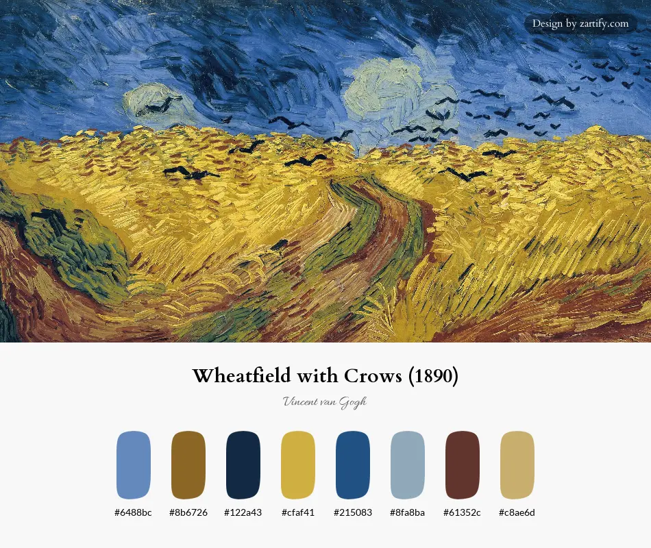 Wheatfield with Crows (1890)-palette by Vincent van Gogh