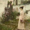 Gathering Flowers in a Devonshire Garden-d2 by John William Waterhouse