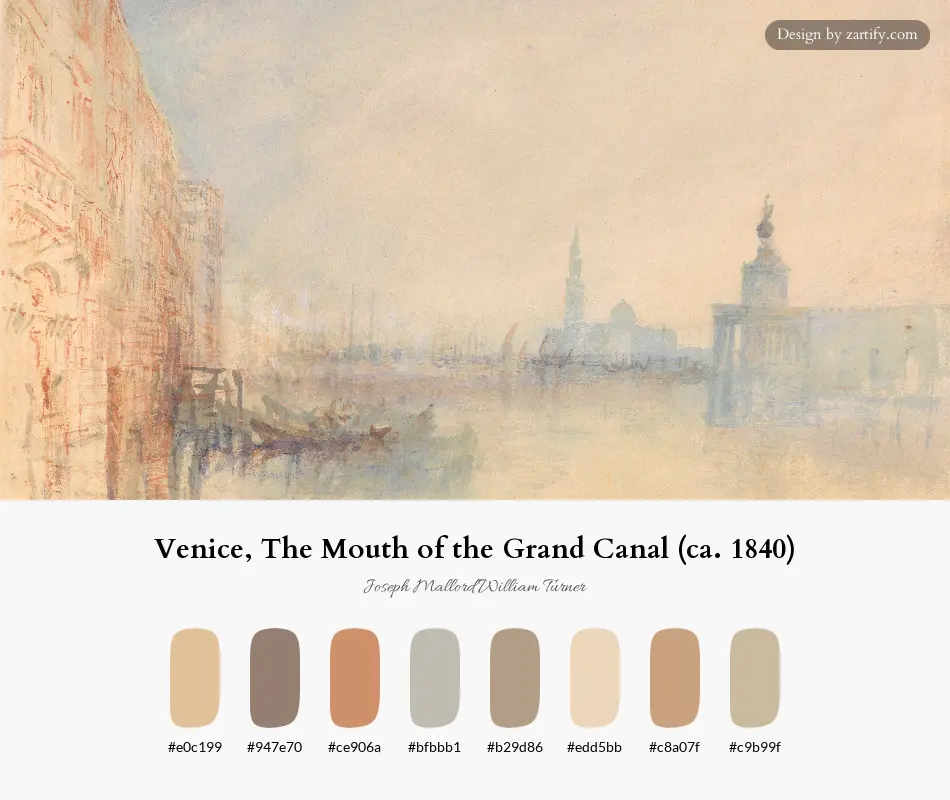 Venice, The Mouth of the Grand Canal (ca. 1840)-palette by Joseph Mallord William Turner