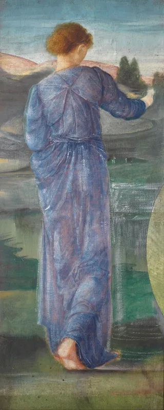 A Female Figure In A Landscape-full by Sir Edward Coley Burne-Jones
