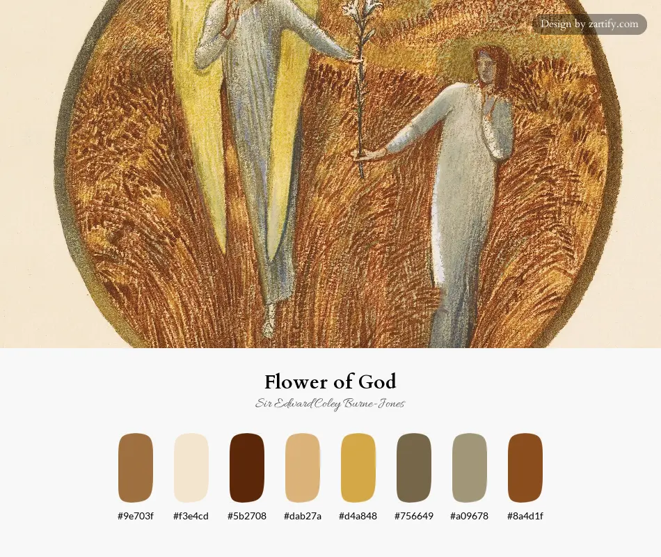 HEX color palette extracted from Flower of God-palette by Sir Edward Coley Burne-Jones