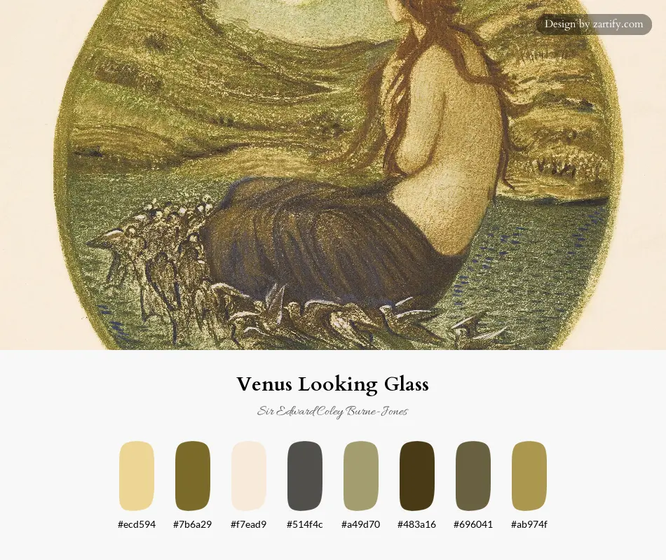 Venus Looking Glass-palette by Sir Edward Coley Burne-Jones