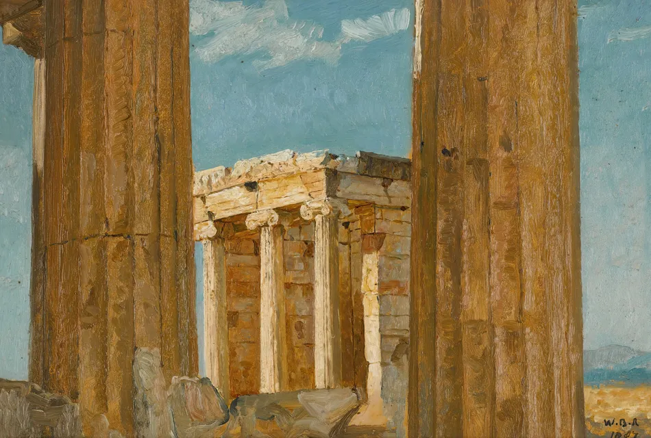 The Temple of Nike Apteros, seen from the Propylaea (1887)-full by William Blake Richmond