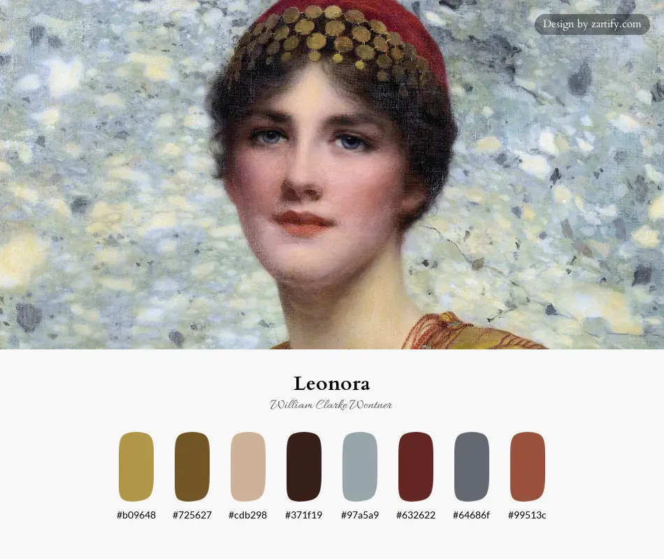 HEX color palette extracted from Leonora-palette by William Clarke Wontner