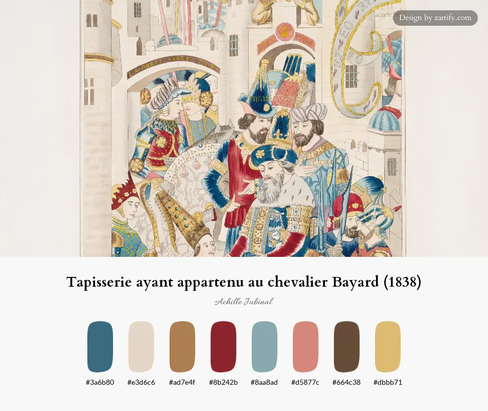 Tapisserie ayant appartenu au chevalier Bayard (1838)-palette by Achille Jubinal