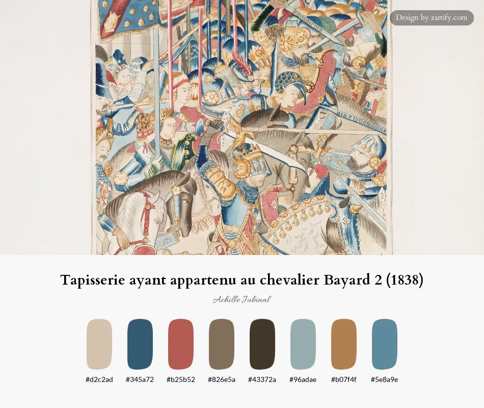 Tapisserie ayant appartenu au chevalier Bayard 2 (1838)-palette by Achille Jubinal