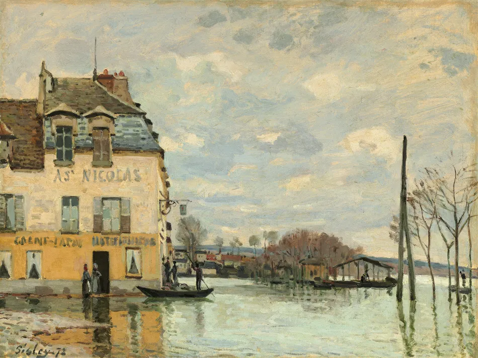 Flood at Port-Marly (1872)-full by Alfred Sisley