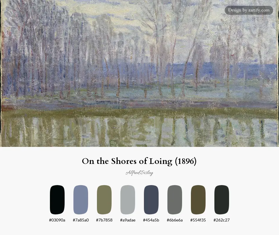 On the Shores of Loing (1896)-palette by Alfred Sisley