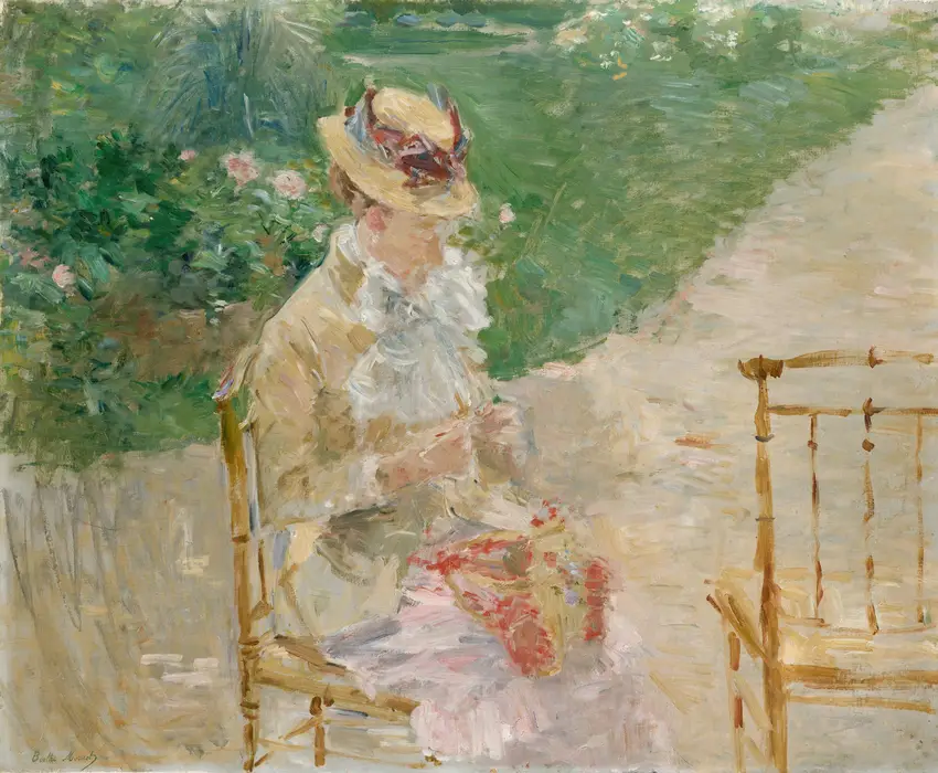 Young Woman Knitting (ca. 1883) by Berthe Morisot