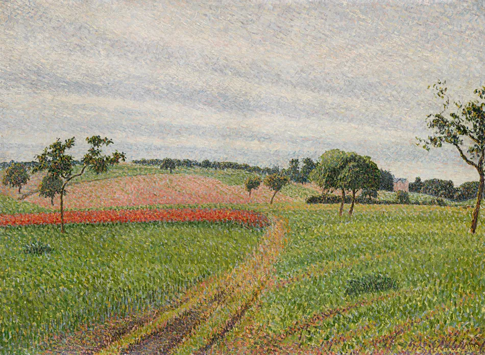 Les Coteaux de Thierceville, temps gris (1888)-full by Camille Pissarro