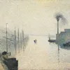 L’Île Lacroix, Rouen (The Effect of Fog)-full by Camille Pissarro