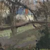 The Fence (1872)-d1 by Camille Pissarro