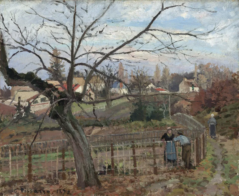 The Fence (1872)-full by Camille Pissarro