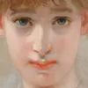 Mädchen mit weißem Tuch und Katze-d1 by Charles Chaplin