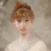 Mädchen mit weißem Tuch und Katze-d2 by Charles Chaplin