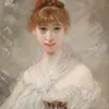 Mädchen mit weißem Tuch und Katze-full by Charles Chaplin